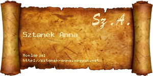 Sztanek Anna névjegykártya