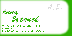 anna sztanek business card